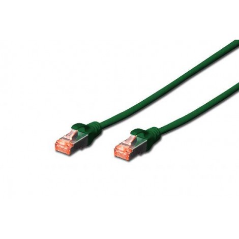 Cavo rete S-FTP cat.6 LSZH 1mt - Cavo di rete ethernet 4 x 2 AWG 27/7 doppia schermatura LSZH, con 2 connettori RJ45 8 poli, lunghezza 1mt colore verde - 1pz