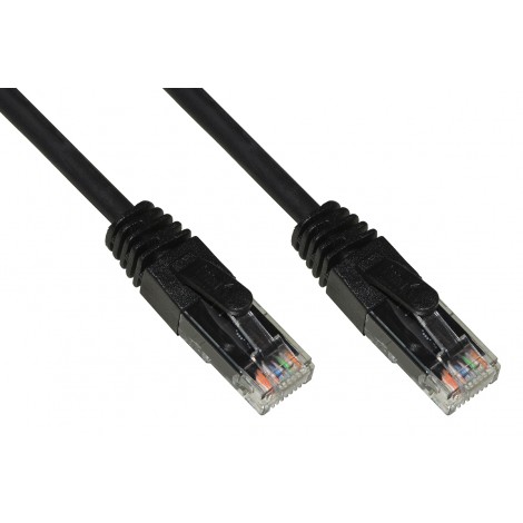 Cavo rete UTP cat.6A LSZH 0,25mt - Cavo di rete ethernet 4 x 2 AWG 24 non schermato e LSZH, con 2 connettori RJ45 8 poli, lunghezza 0,25mt colore nero - 1pz