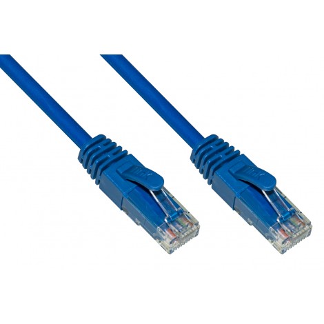 Cavo rete UTP cat.6A LSZH 1mt - Cavo di rete ethernet 4 x 2 AWG 24 non schermato e LSZH, con 2 connettori RJ45 8 poli, lunghezza 1mt colore blu - 1pz