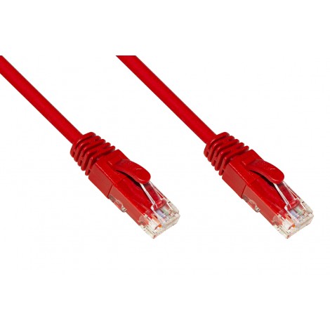 Cavo rete UTP cat.6A LSZH 1mt - Cavo di rete ethernet 4 x 2 AWG 24 non schermato e LSZH, con 2 connettori RJ45 8 poli, lunghezza 1mt colore rosso - 1pz
