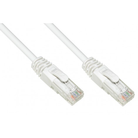 Cavo rete UTP cat.6A LSZH 2mt - Cavo di rete ethernet 4 x 2 AWG 24 non schermato e LSZH, con 2 connettori RJ45 8 poli, lunghezza 2mt colore bianco - 1pz