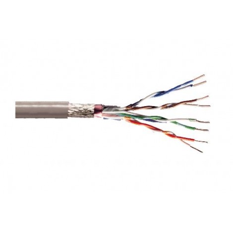 Matassa cavo flessibile S/FTP cat5E 100m  - Cavo di rete in rame doppia schermatura SF/UTP con sezione AWG26/7, 8 poli in 4 coppie ritorte, lunghezza 100mt - 1pz