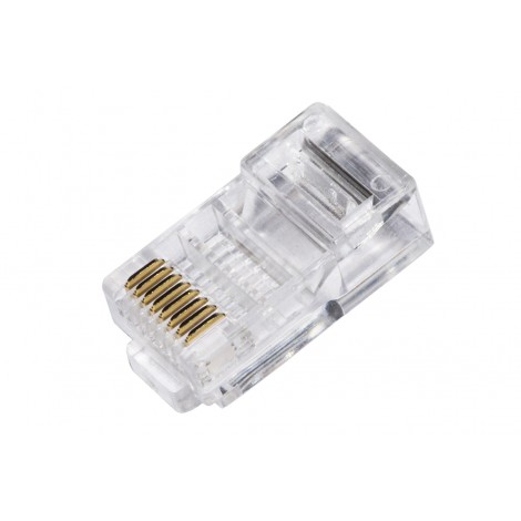 Box 100 connettori RJ45 per reti cat 5E UTP, adatti per cavi flessibili - 1pz