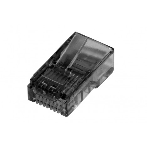 Confezione 100 connettori RJ45 per reti cat 5E UTP, adatti per cavi flessibili colore nero - 1pz