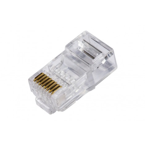 Confezione 100 connettori RJ45 per reti cat 6 UTP, adatti per cavi flessibili - 1pz