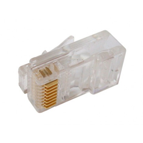 Connettore RJ45 per reti cat 5E UTP, adatto per cavi solidi - Prezzo singolo, ord. minimo 50pz