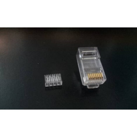 Connettore RJ45 per reti cat 6 UTP con inseritore, adatto per cavi flessibili