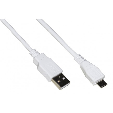 Link Cavo micro USB 2.0 - lunghezza 2mt, in rame per ricarica veloce e scambio dati - 1pz
