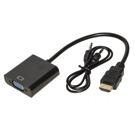 Digitus Adattatore HDMI tipo a maschio a VGA femmina piu` cavo audio stereo 3,5 mm - 1pz