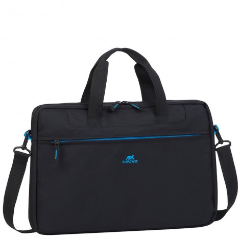 Rivacase Regent Borsa per notebook fino a 15,6", in poliestere, con maniglia e cinghia a tracolla, composta da scomparto notebook e tasca frontale, dimensioni esterne 420x290x55mm
