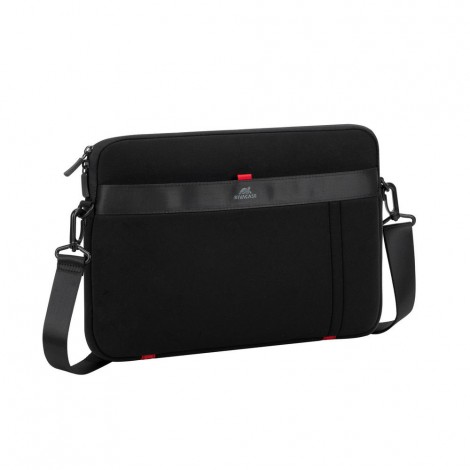 Rivacase Antishock Borsa per notebook fino a 13,3", impermeabile, poliestere, con cinghia a tracolla, composta da scomparto per MacBook e tasca esterna, dimensioni esterne 395x295x70mm