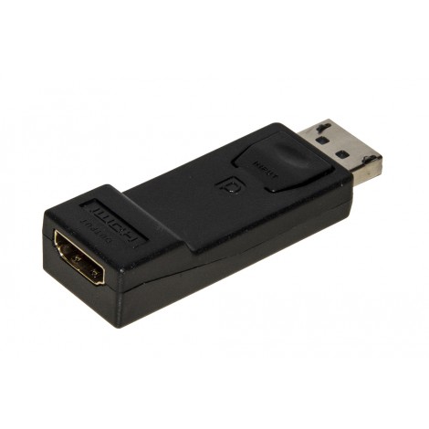 Adattatore DisplayPort maschio - HDMI femmina - Adattatore di dimensioni ridotte, trasmette segnali audio e video. con ganci sul connettore dp per impedirne la rimozione accidentale. risoluzione massima fhd - 1pz