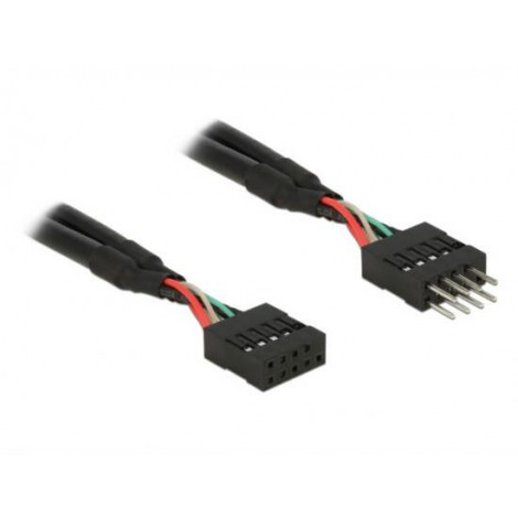 Prolunga interna 10 poli per USB - Cavetto prolunga per una connessione 10 poli interna, ad esempio la connessione interna sulla piastra madre del connettore USB 2.0, lunghezza 25cm - 1pz