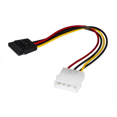 Adattatore da MOLEX a SATA 15cm - Cavetto adattatore interno di alimentazione con 1 connettore SATA e 1 connettore MOLEX maschio 4 poli, lunghezza cavo 15cm - 1pz