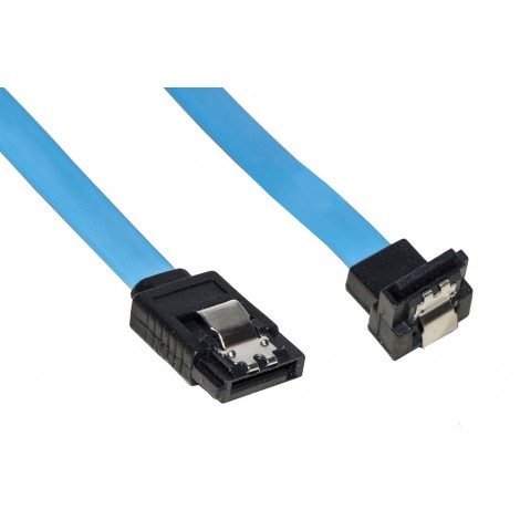 Cavo flat SATA III 6.0 Gbit/s angolato con clip in metallo da 0,3m - 1pz