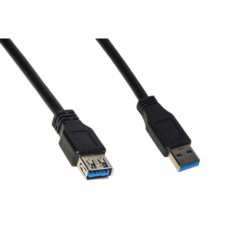 Cavo prolunga USB 3.0 maschio/femmina. Per l`estensione di cavi USB o dispositivi. Velocità di trasferimento dati fino a 5 Gbps, lunghezza 1m - 1pz