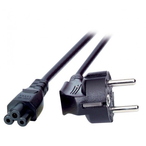 Cavo alimentazione spina SCHUKO - C5 1mt - Cavi con Connettori spina tedesca Schuko e C5 utilizzato spesso negli alimentatori del notebook, lunghezza cavo 1m - 1pz
