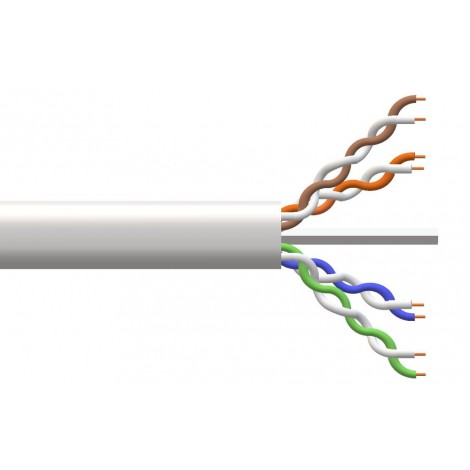 Link Matassa cavo solido UTP cat6E LSZH classe ECA 305m - Cavo di rete in rame non schermato U/UTP con sezione AWG24 e LSZH, per installazione in postazioni fisse, 8 poli in 4 coppie ritorte, lunghezza 305mt - 1pz