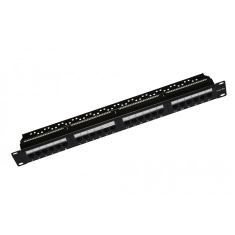 Link Pannello patch 19" UTP 24 porte RJ45 cat.5E - Pannello patch 1 unita` non schermato con 24 connettori RJ45 cat.5E con targhette per identificare le porte - 1pz