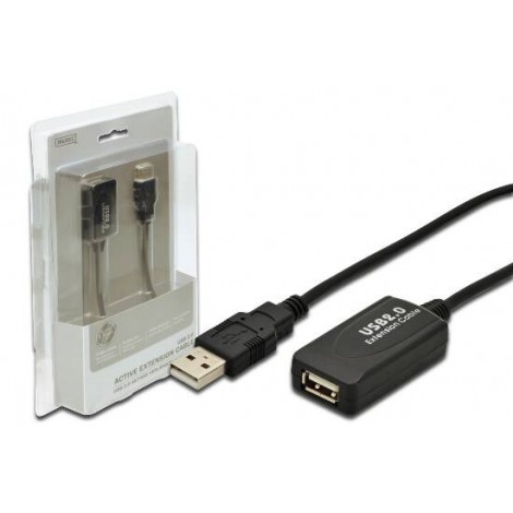 Estensore di linea USB 2.0 con cavo da 5m - Prolunga USB con replicatore di segnale per estendere la connessione di un`apparecchiatura USB - 1pz