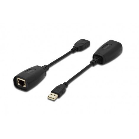 Estensore di linea USB 1.1 fino a 45m con cavo 5E - Amplificatore di segnale per estendere la connessione di un`apparecchiatura USB fino a 45mt tramite cavo di rete cat 5, 5e o cat 6 (utp, stp o sfp), cavo di rete rj45 non incluso. - 1pz