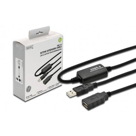 Estensore di linea USB 2.0 con cavo 10m - Prolunga USB con replicatore di segnale per estendere la connessione di un dispositivo USB 2.0, cavo lungo 10mt - 1pz