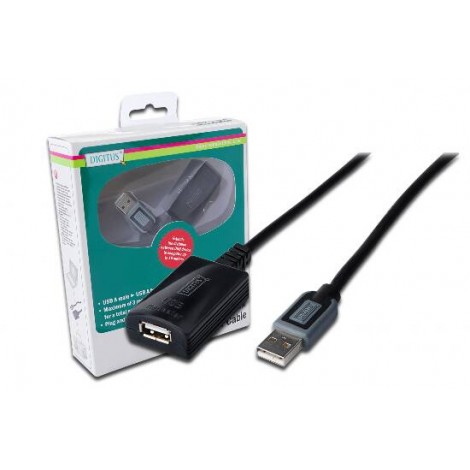 Estensore di linea USB 2.0 con cavo 20m - Prolunga USB con replicatore di segnale per estendere la connessione di un dispositivo USB 2.0, cavo lungo 20mt - 1pz