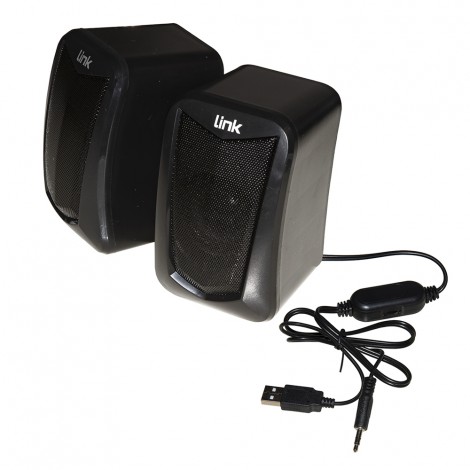 Speaker stereo con due casse da 5W con alimentazione USB, controllo del volume sul cavo, connettore JACK 3,5mm - 1pz
