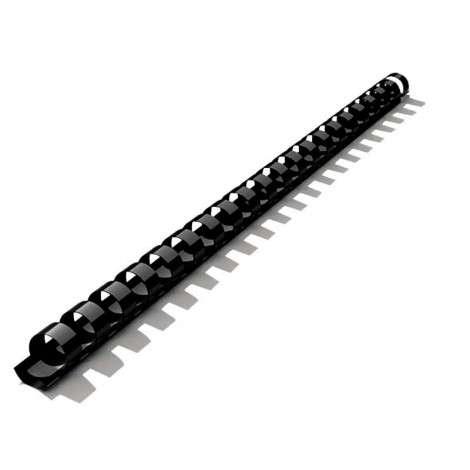 Dorsi plastici a spirale – Spirali per rilegatura formato A4, 21 anelli, sezione ovale con chiusure di sicurezza, rilega fino a 440 fogli dorso 44mm colore nero