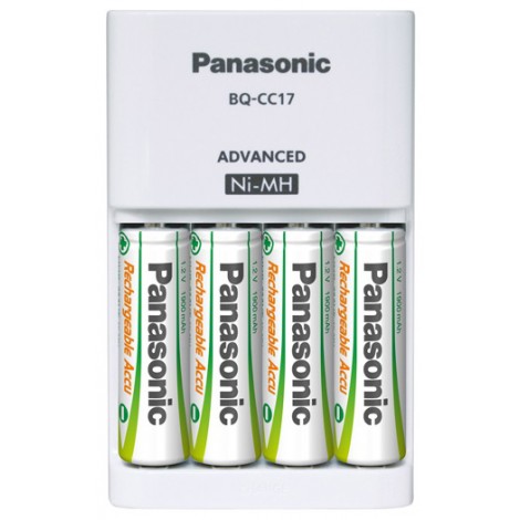 Caricabatterie per batterie AA/AAA da 600 a 2400mAh, timer led, indicatore di pronto. Fornito con 4 batterie stilo ricaricabili - 1pz