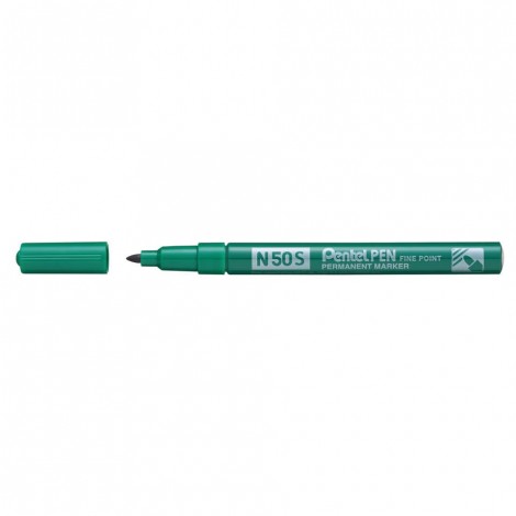 Pentel N50S-D - Marcatore permanente con inchiostro a base d`olio, punta 3,18mm colore verde  - Prezzo singolo, ord. minimo 12pz