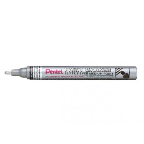 Amiko – Marcatore permanente a vernice base olio, resistente all`acqua, punta 4,5mm tratto 2,5mm colore argento – Prezzo singolo, ord. minimo 12pz