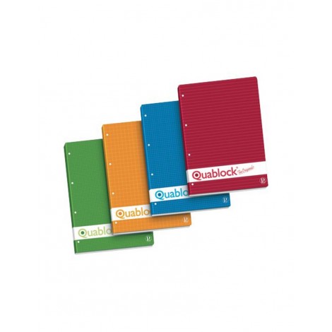 PignaQuablock original - Blocco collato sul lato lungo, 50 fogli (con fori lato sinistro) A5 1R righe - Prezzo singolo, ord. minimo 5pz