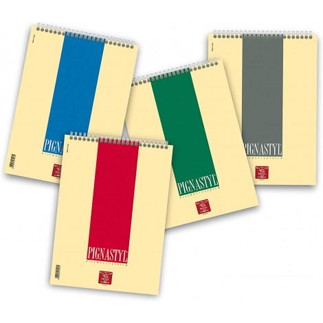 Pignastyl - Blocco a punto metallico, 70 fogli, copertina goffrata 200gr A6 quadretti 5mm - Prezzo singolo, ord. minimo 20pz