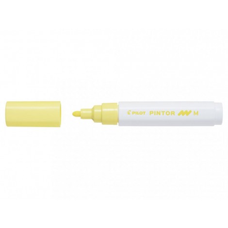 Pilot Pintor Pastel – Marcatore permanente con inchiostro pigmentato opaco a base d`acqua, punta 4,5mm tratto 1,5-2,2mm colore giallo – Prezzo singolo, ord. minimo 6pz