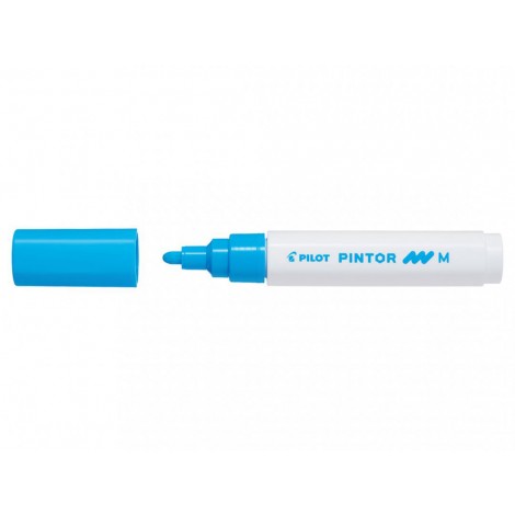 Pilot Pintor Fun – Marcatore permanente con inchiostro pigmentato opaco a base d`acqua, punta 4,5mm tratto 1,5-2,2mm colore azzurro – Prezzo singolo, ord. minimo 6pz