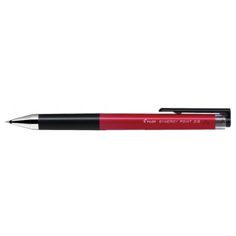 Synergy Point – Penna roller con inchiostro gel ricaricabile, grip ergonomico, punta 0,5mm colore rosso - Prezzo singolo, ord. minimo 12pz