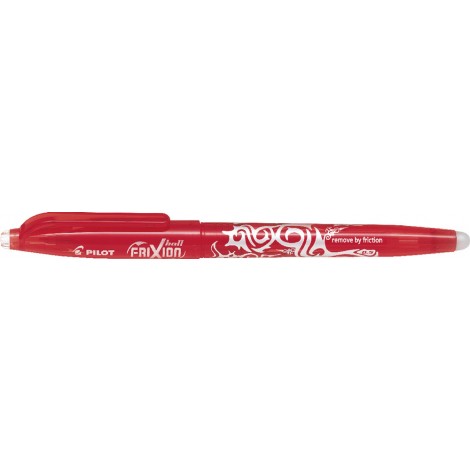 Frixion Ball – Penna a sfera ricaricabile con inchiostro termo sensibile e gomma integrata, punta 0,5mm colore rosso – Prezzo singolo, ord. minimo 12pz