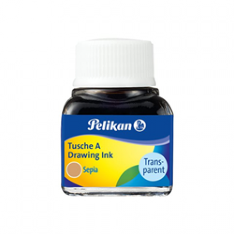 Pelikan Inchiostro di China 523, resistente all`acqua e allo strofinamento colore seppia 10ml