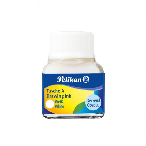 Pelikan Inchiostro di China 523, resistente all`acqua e allo strofinamento colore bianco 10ml