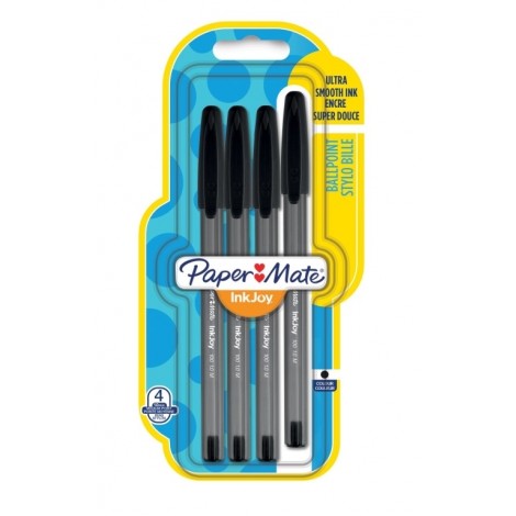 Penna a sfera Papermate Inkjoy 100 colore nero - 4pz