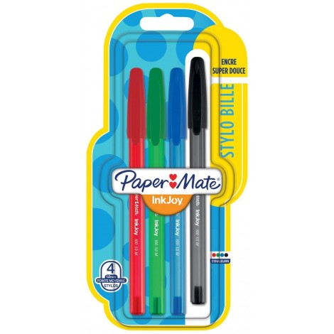 Penna a sfera Papermate Inkjoy 100 colori assortiti - 4pz