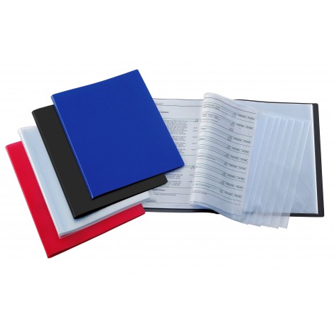 Favorit Portalistini in PPL con 40 buste, formato utile 22x30cm, finitura a buccia d`arancia ad alto spessore, colore nero - 1pz