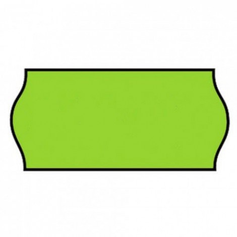 1.000 etichette onda sagomate, per prezzatrice Printex 26x12mm colore verde fluo