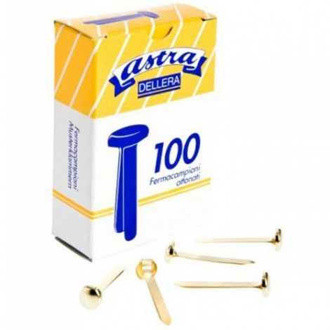 Astra - Fermacampioni - 100 fermacampioni ottonati 25mm, formato n.5 - 1pz