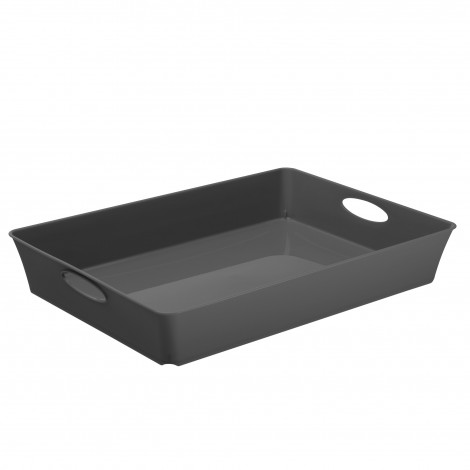 Vassoio portaoggetti - Vassoio in PPL, capacità 4,5lt, formato 37,5x27x6cm colore antracite