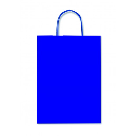 Allegra light – Borsa in carta kraft tinta unita, formato 26x36x12cm colore blu