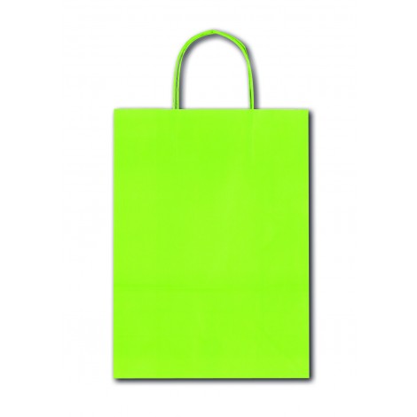 Allegra light – Borsa in carta kraft tinta unita, formato 36x41x12cm colore verde lime