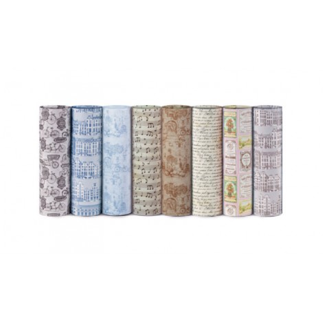 Ecocarta retrò - Carta regalo - Espositore da 100 fogli carta riciclata, dimensioni 100x70cm colori assortiti pastello