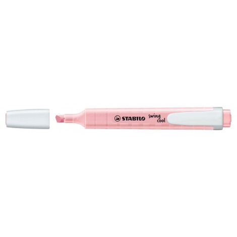 Evidenziatore SWING COOL PASTEL, punta a scalpello, inchiostro a base d`acqua e cappuccio ventilato, resistente fino a 24h tratto 4mm colore rosa antico